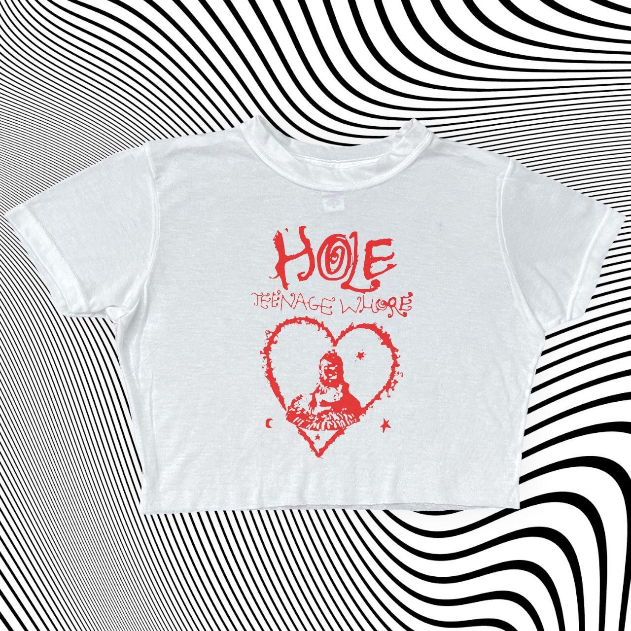 Hole Teenage Whore Band Cropped Tshirt