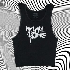 MCR black Band Unisex Cropped Tank