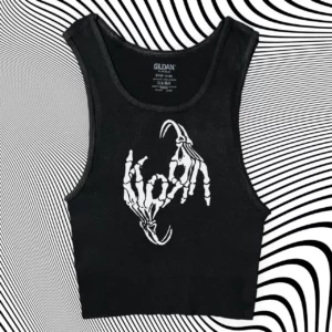 Korn Skeleton Band Unisex Cropped Tank