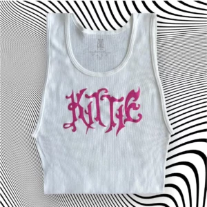 Glitter Kittie Band Unisex Cropped Tank