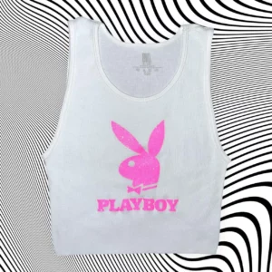 Glitter Playboy Bunny Unisex Cropped Tank