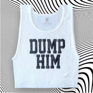 Glitter Dump Him Unisex Cropped Tank