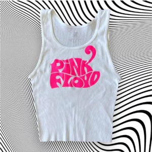 Neon Pink Floyd Unisex Cropped Tank