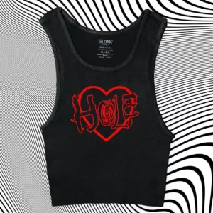 Hole Spiral Heart Band Unisex Cropped Tank